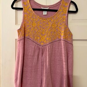 Embroidered Flowy Linen Top